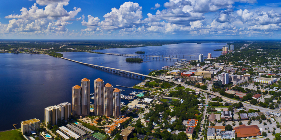 Fort Myers skyline and neighborhoods
